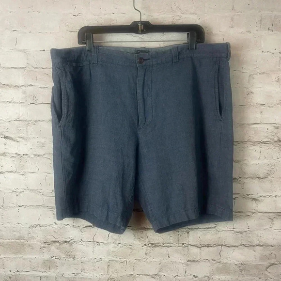 J. Crew Stanton Men's Size 38 Shorts Blue E6139 Linen Cotton Pockets Casual - Picture 1 of 7